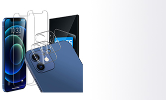 4in1 Display Schutzglas Kamera Schutzglas Set für iPhone 11 12 Pro Max Mini